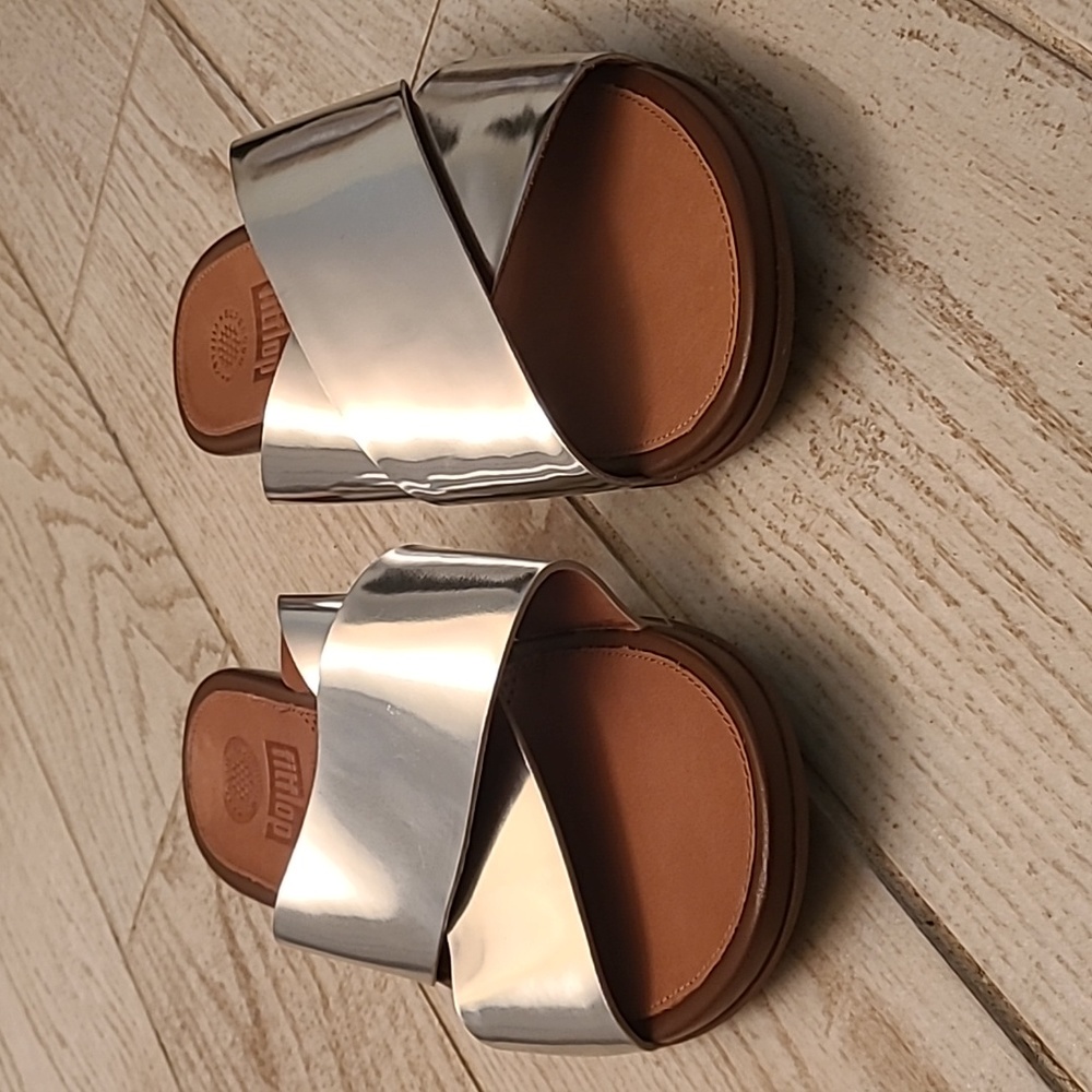 Fitflop Silver Slide Sandals